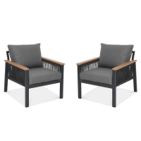 Dwa fotele ogrodowe ascona w kolorze ciemno szarym