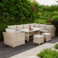 Narożnik technorattan MONIZ DINING PLUS Beige