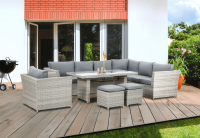 Narożnik technorattan MONIZ DINING PLUS Stone Grey