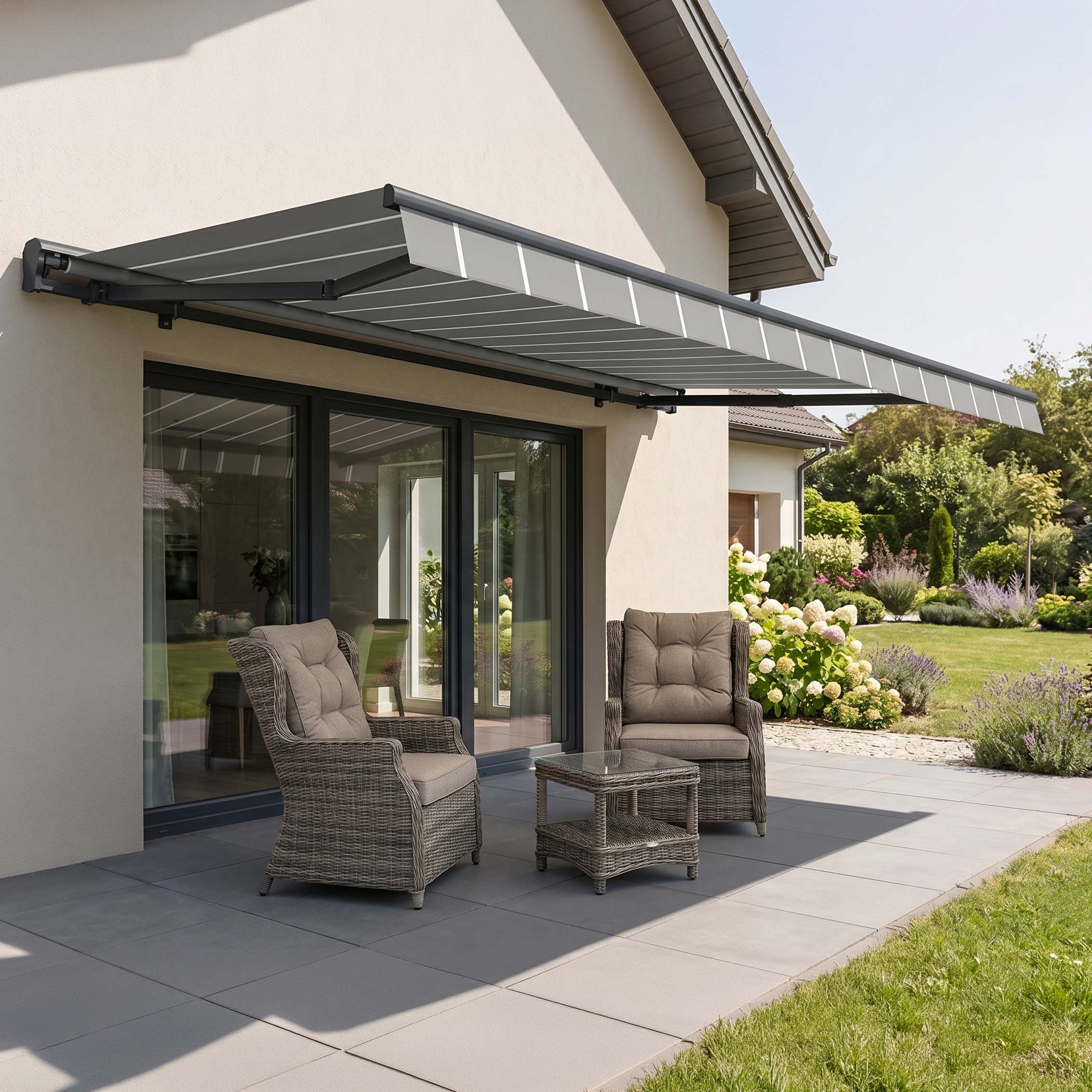 Markiza automatyczna PREMIUM AUTOMATIC 400x300 Grey/White - Gutroof