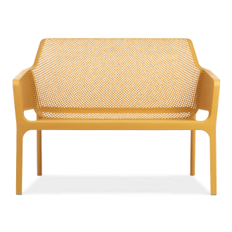 pomarańczowa ławka balkonowa