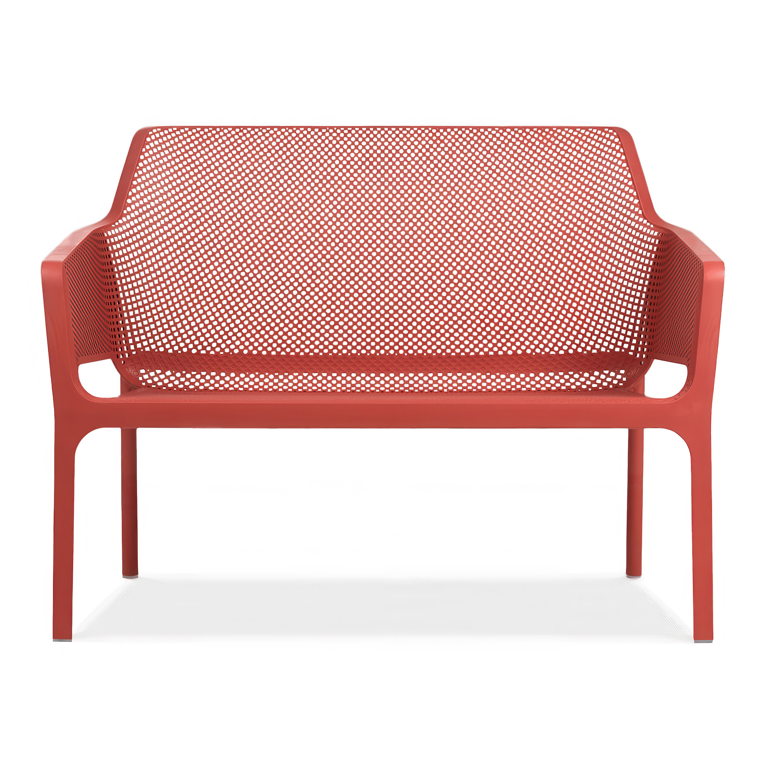 czerwona ławka balkonowa