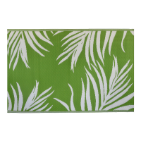dywan zewnętrzny zielony ze wzorem liści areka