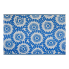 dywan zewnętrzny ze wzorem niebieskich kwiatów