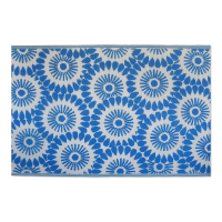 dywan zewnętrzny ze wzorem niebieskich kwiatów