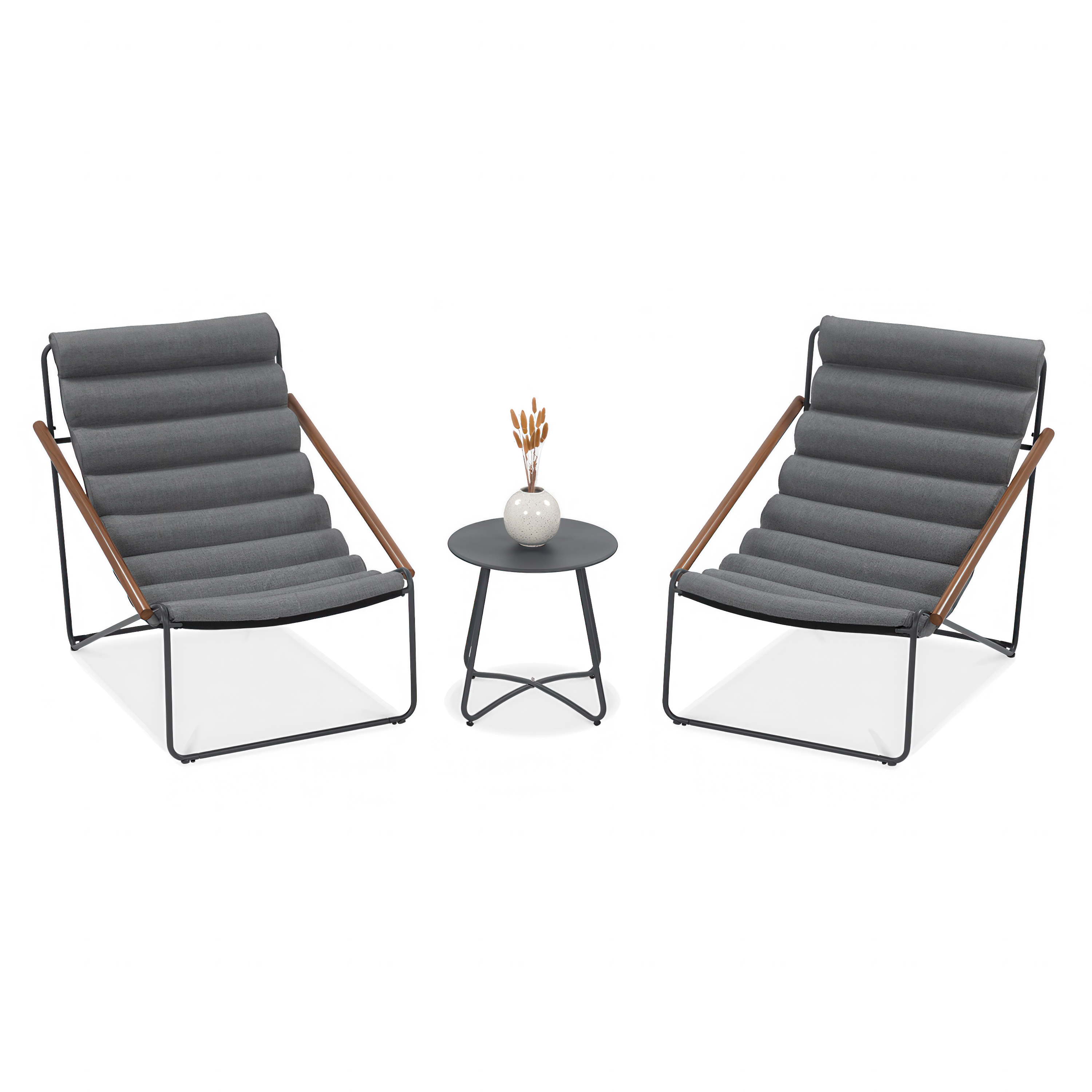 Zestaw mebli na taras art w kolorze ciemno szarym