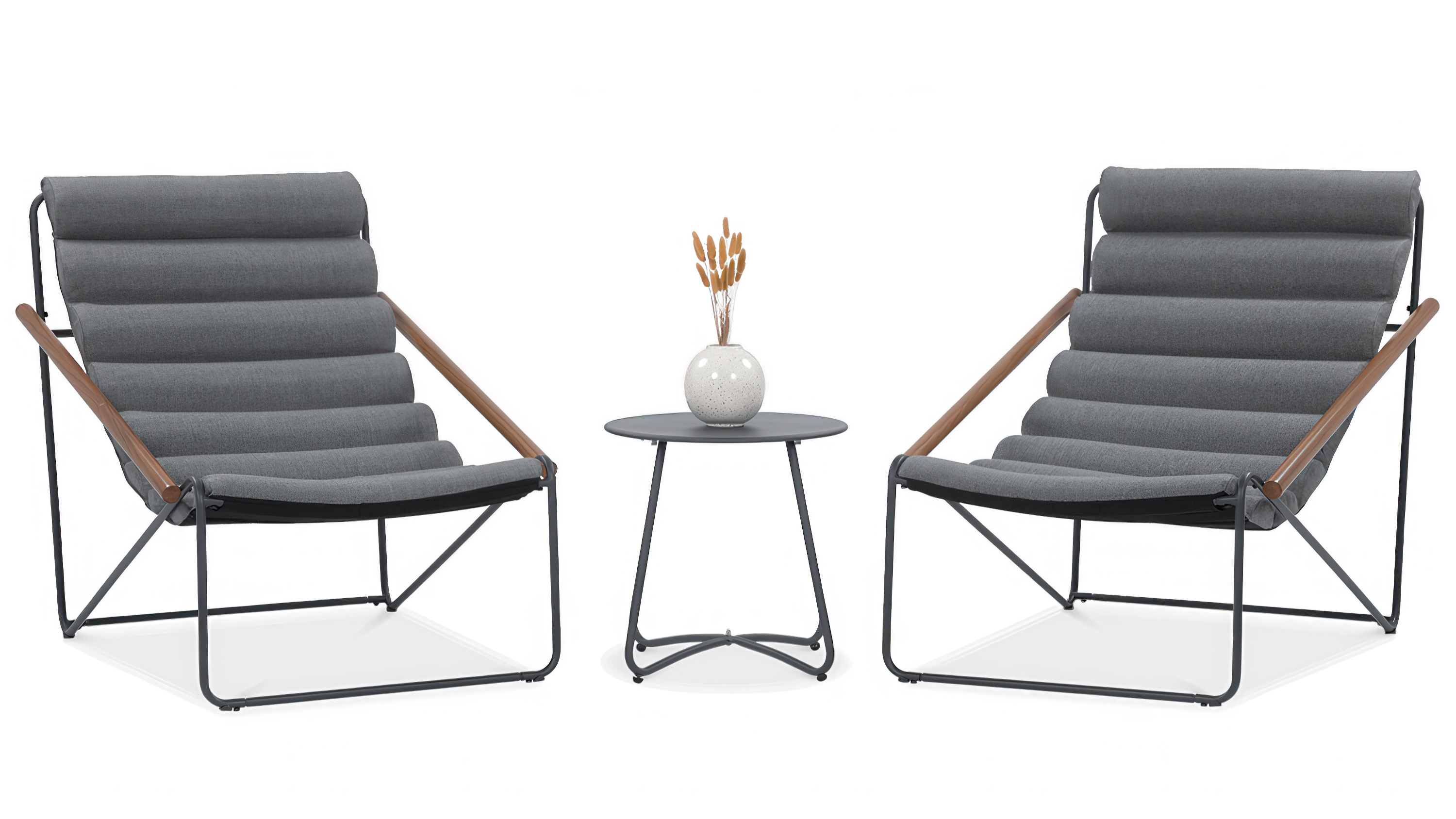 ciemnoszare meble na balkon art 