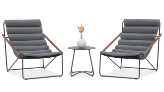 ciemnoszare meble na balkon art