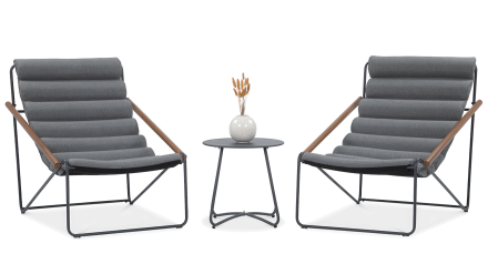 ciemnoszare meble na balkon art