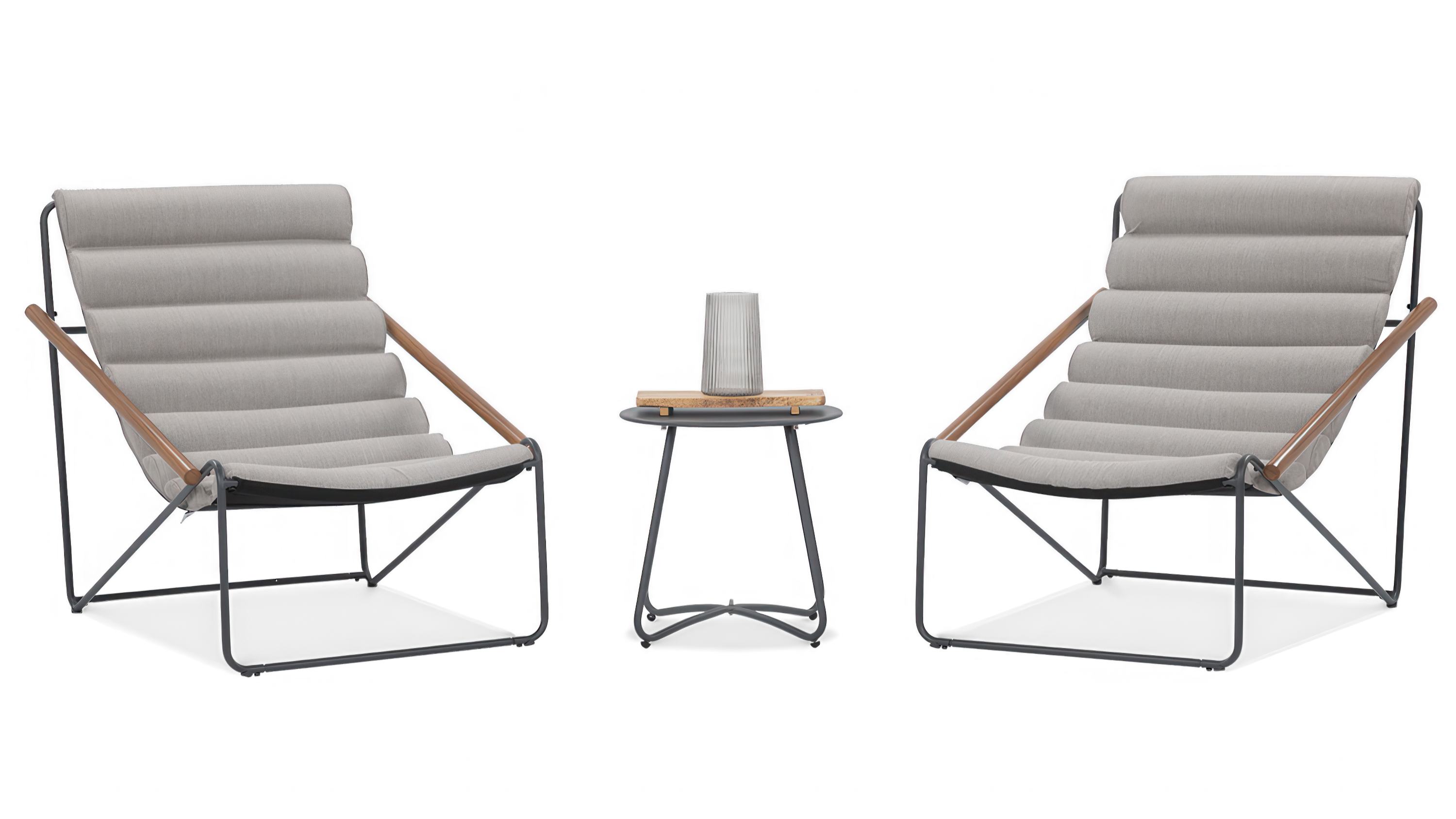 jasnoszare meble na balkon art 