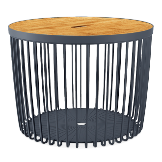 stolik w kształcie kosza w kolorze czarnym