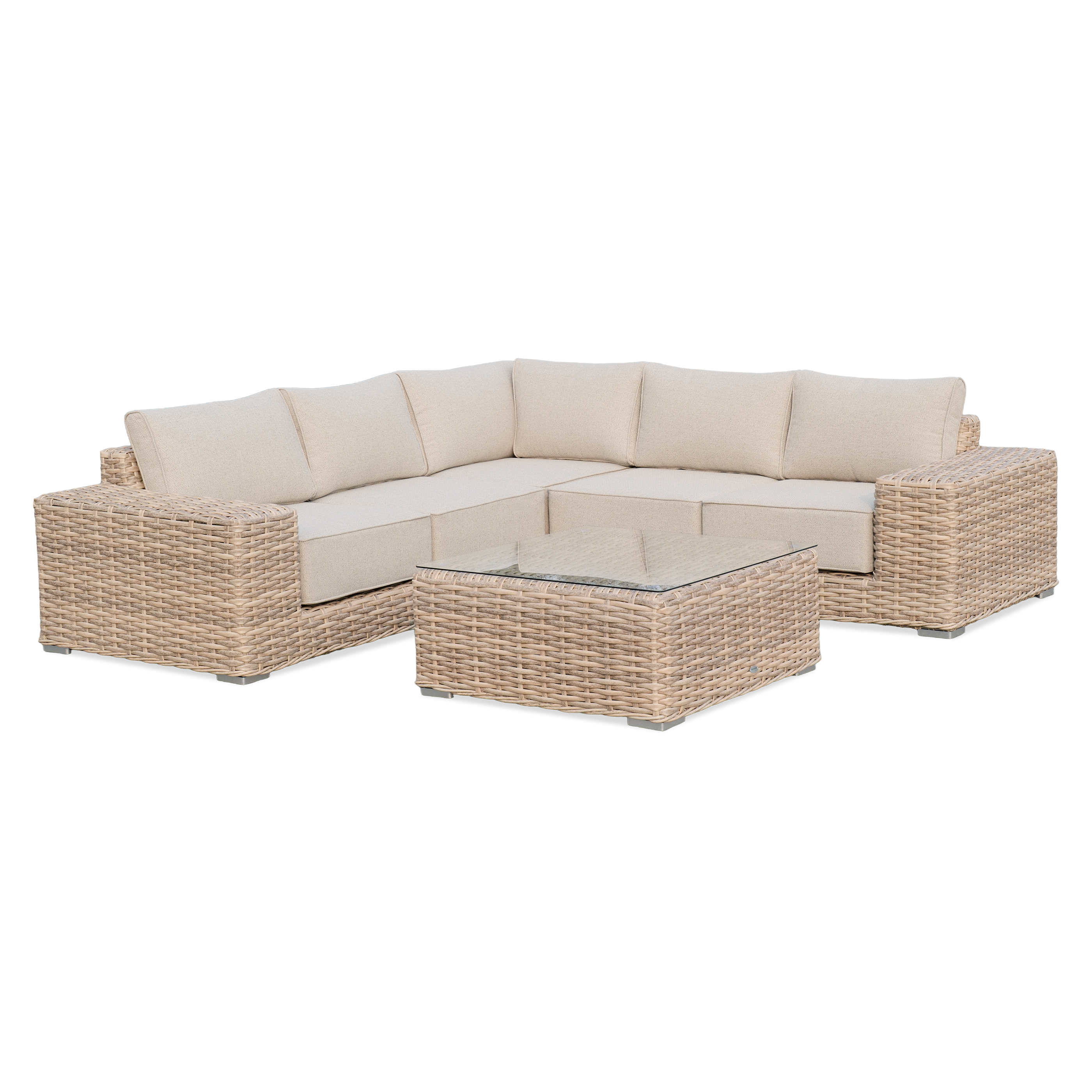 Narożnik ogrodowy z technorattanu VEGA CAFFE Beige - FURRORE
