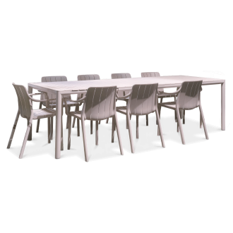 Zestaw tarasowy Nardi TIBERINA/TEVERE 8+1 z rozkładanym stołem 210-275 cm, Corda