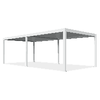 Pergola elektryczna tarasowa z oświetleniem DELUXE PRO AUTOMATIC + LED 4x8 White- Gutroof