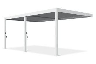 Bok białej pergoli tarasowej DELUXE Wall 3,6x6 marki Gutroof