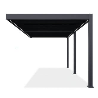 Bok automatycznej pergoli przyściennej z oświetleniem led elegance wall 3x6m antracyt