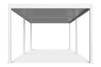 Kr&oacute;tszy bok pergoli DELUXE z aluminium w kolorze białym