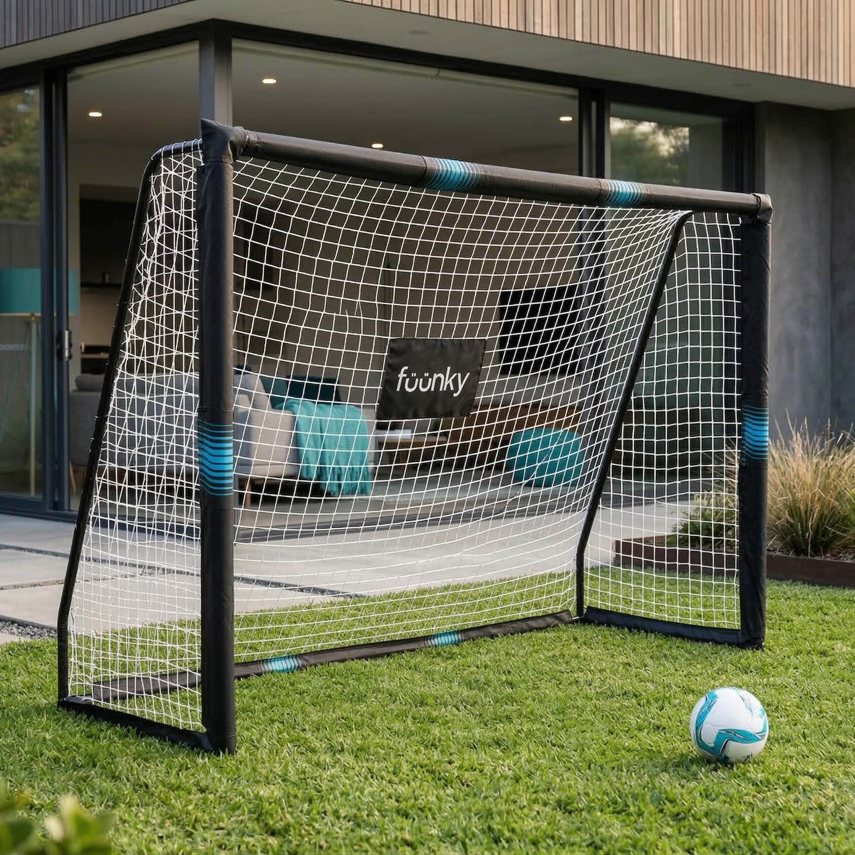 Bramka piłkarska ogrodowa dla dzieci duża 240x160 cm z siatką stabilna konstrukcja treningowa
