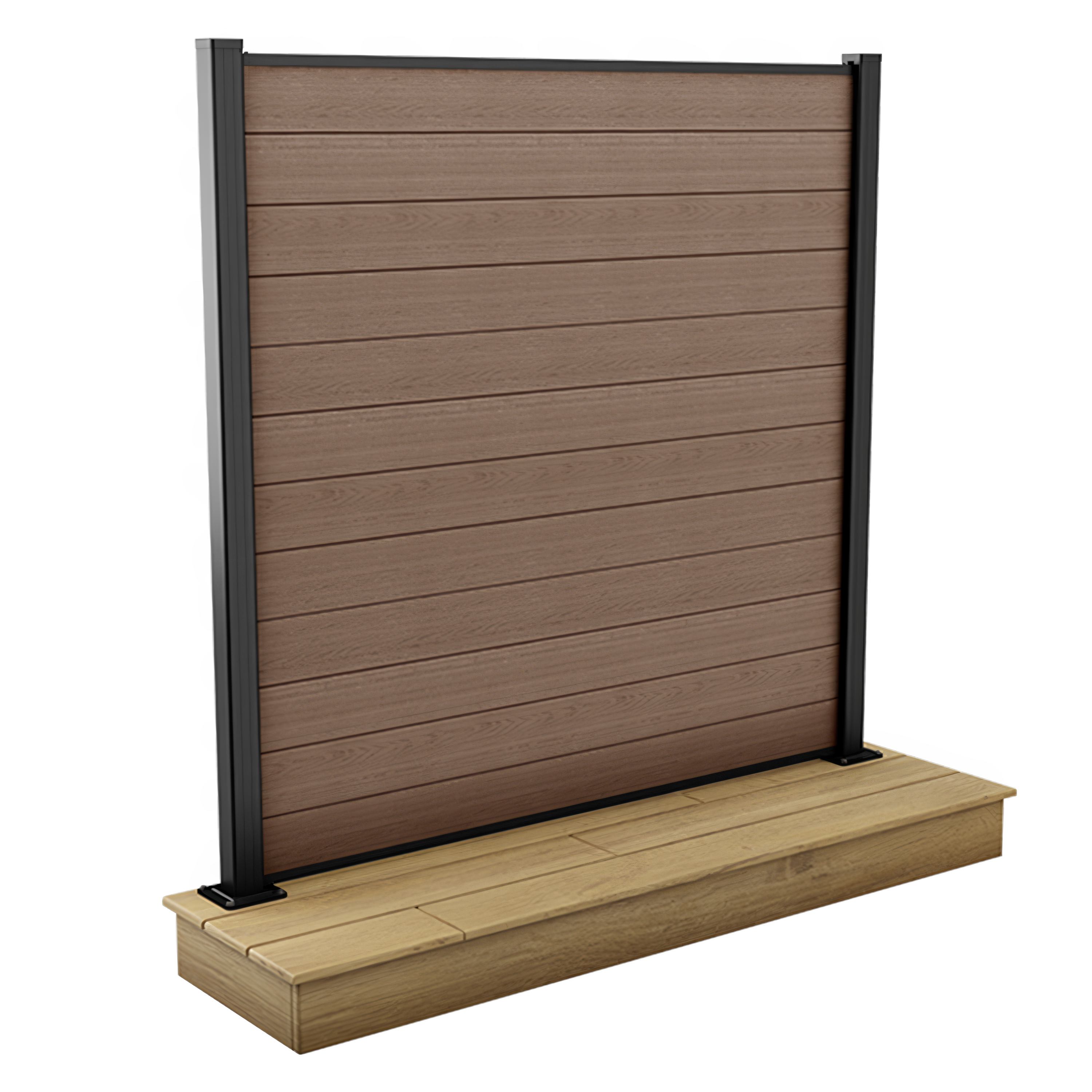 Brązowy płot 1,8 m do mocowania na utwardzonej powierzchni – Keter miniatura