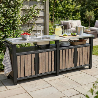 Bufet ogrodowy z blatem DECO UNITY CHEF 415L Ashwood - Keter