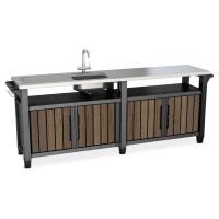 Barek bufet ogrodowy DECO UNITY CHEF 415L Walnut - Keter