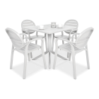 biały zestaw jadalniany cztery krzesła i stół