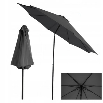 Parasol z masztem centralnym SAMOS 3m Dark Grey - Focus Garden