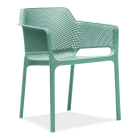 niebieskie krzesło jadalniane z oparciem i podłokietnikami