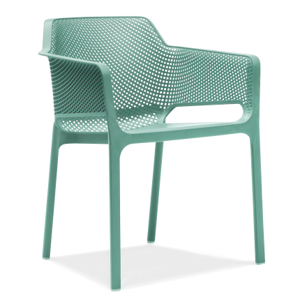 niebieskie krzesło jadalniane z oparciem i podłokietnikami