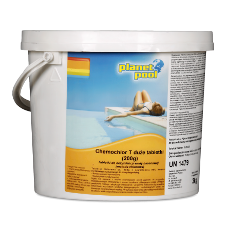 chlor do basenu w tabletkach chemochlor w białym wiaderku