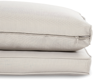 Widok na detal - materiał poduszek z kompletu mebli Salo Beige