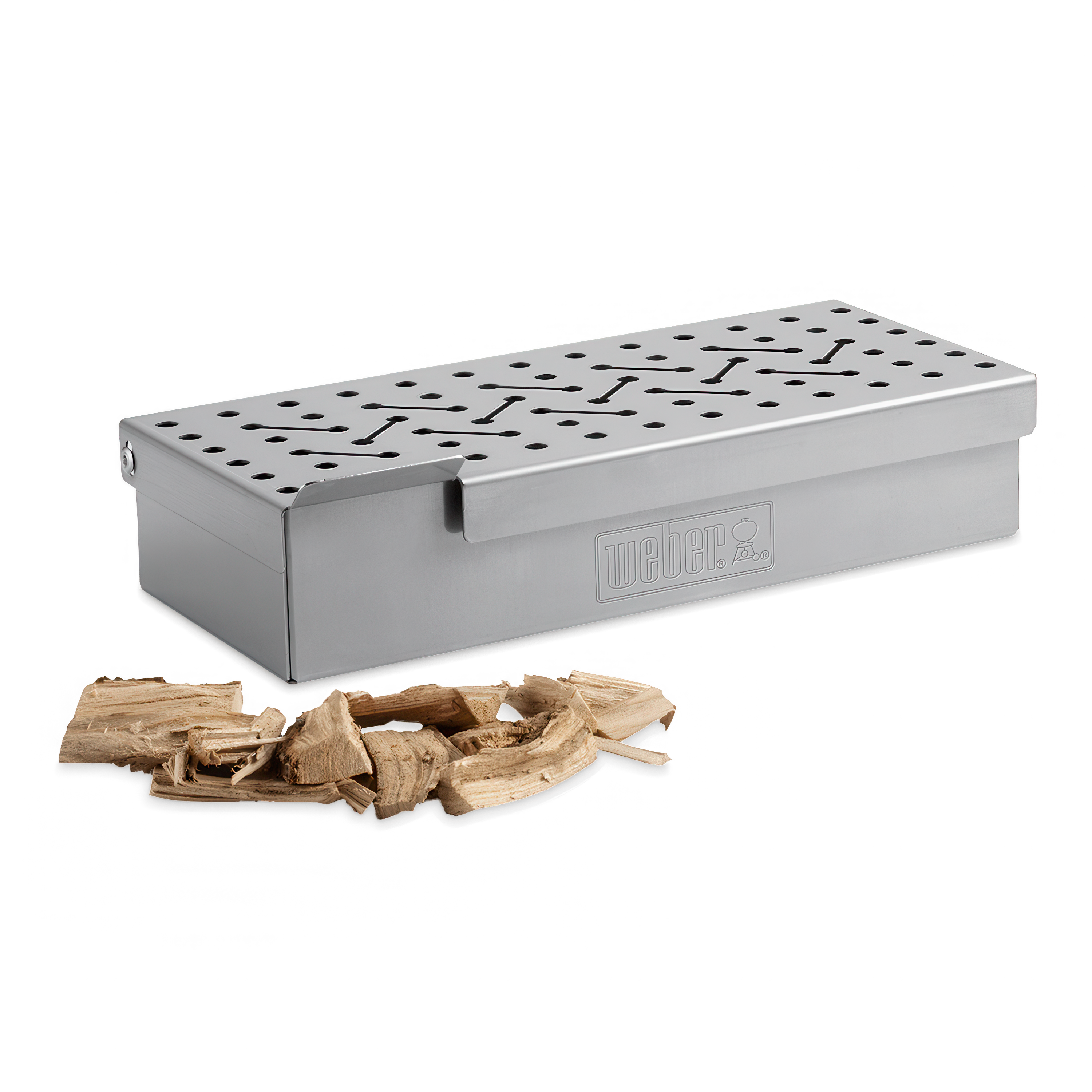 srebrny pojemnik na drewienka do wędzenia