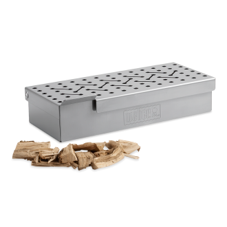 srebrny pojemnik na drewienka do wędzenia