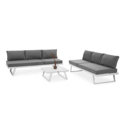 Narożnik modułowy aluminiowy MIDWAY White - FOCUS GARDEN