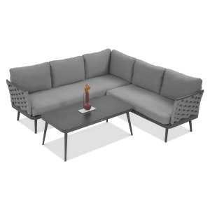 aranżacja z narożnikiem marinel w kolorze grafit