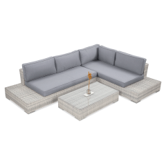 Narożnik technorattan VERONA White Grey