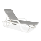 Leżak ogrodowy z poduszką w kolorze szarym