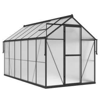 aranżacja na tarasie czarnej szklarni na pomidory "slide in"