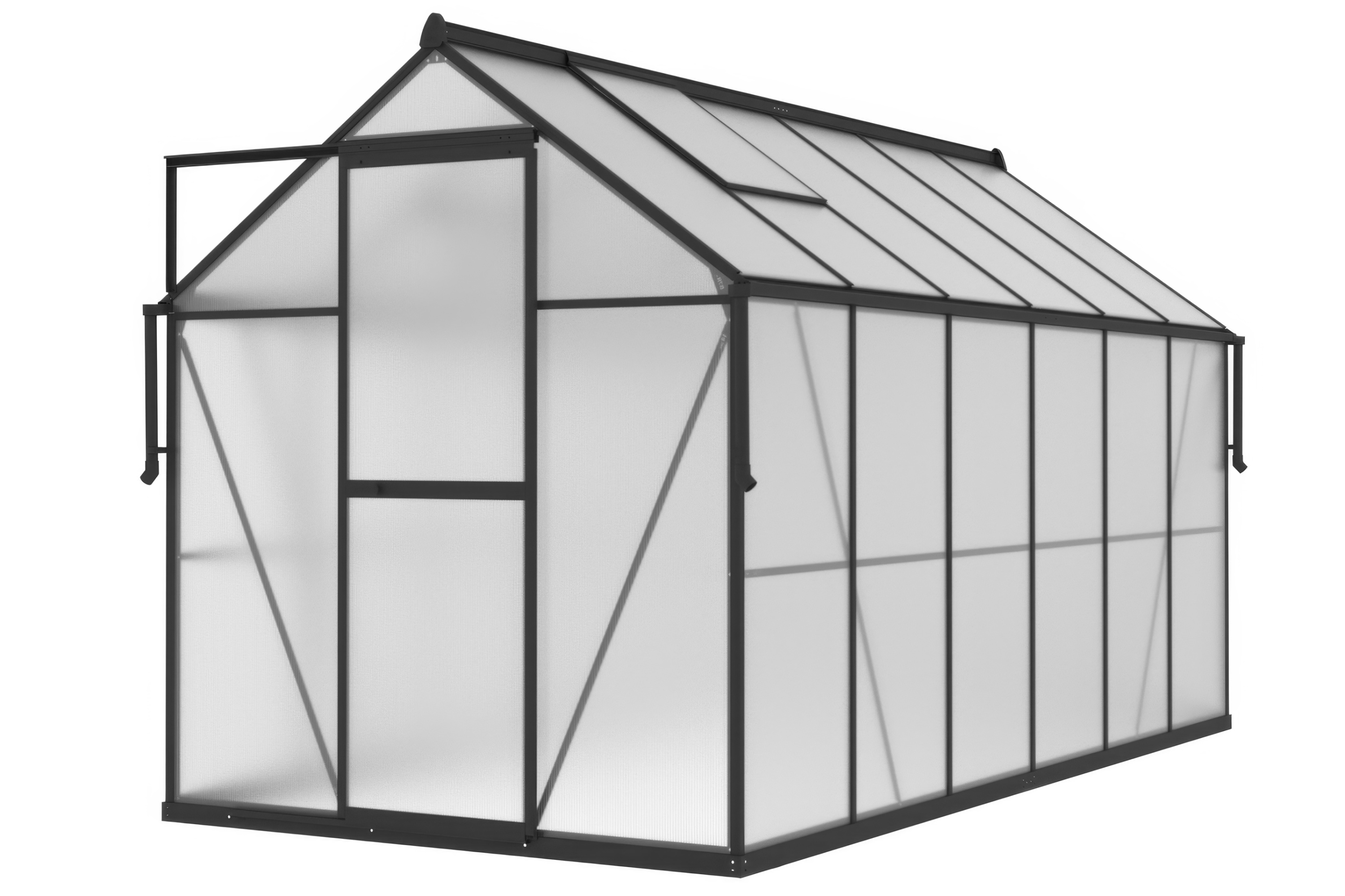 Czarna, nowoczesna szklarnia z poliwęglanu Slide-In NEW 183x361