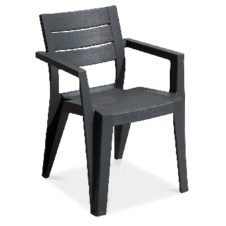 Czarne, wytrzymałe krzesło na taras JULIE