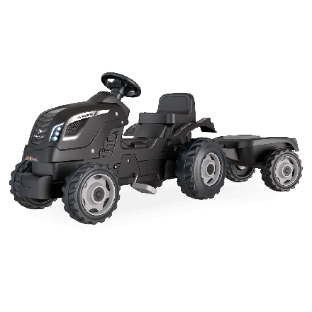 Traktor na pedały z przyczepką XL Czarny – Smoby