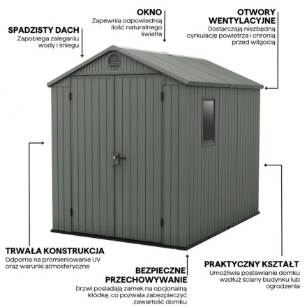 Domek narzędziowy, ogrodowy Keter DARWIN 6x8 Green