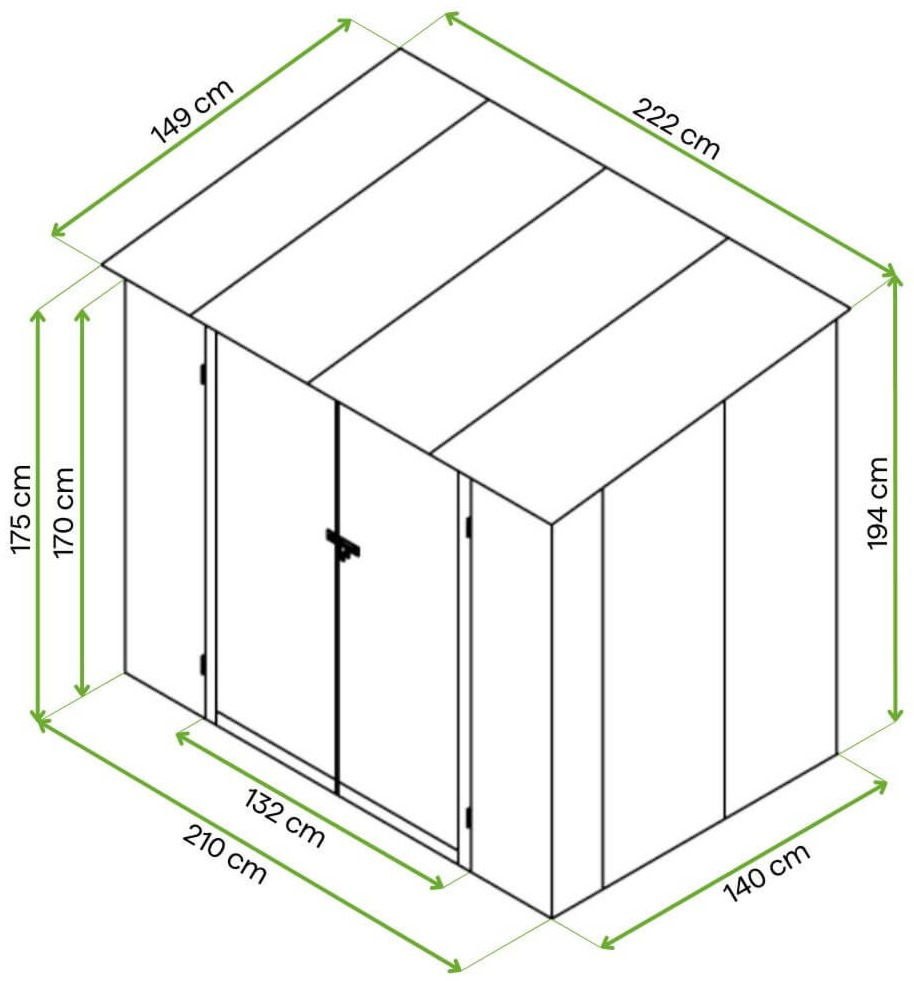 DOOM OF DIMENSIONS　6BOX Domek narzędziowy HUDSON 277x319cm Oak Grey