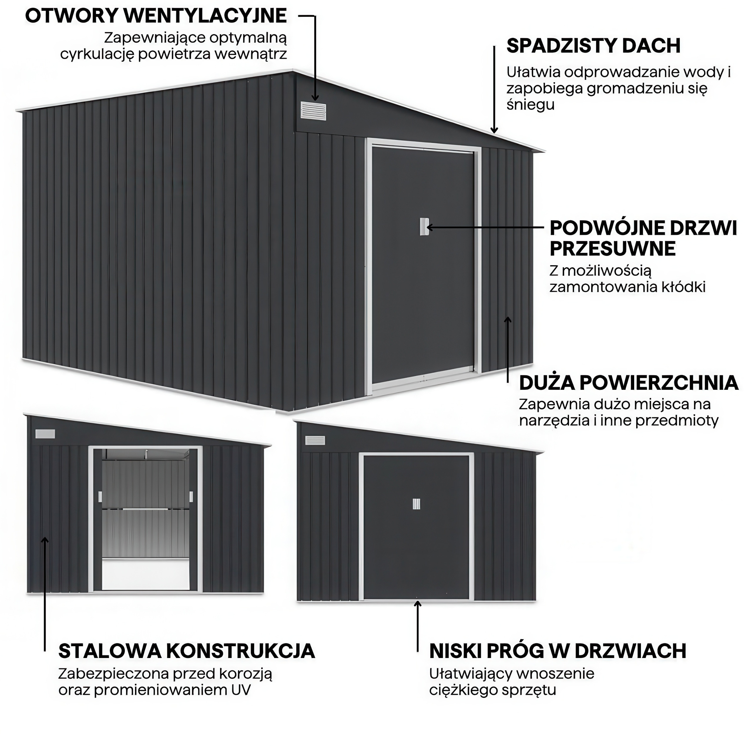 Domek narzędziowy JASPER 279x321cm Cold Grey