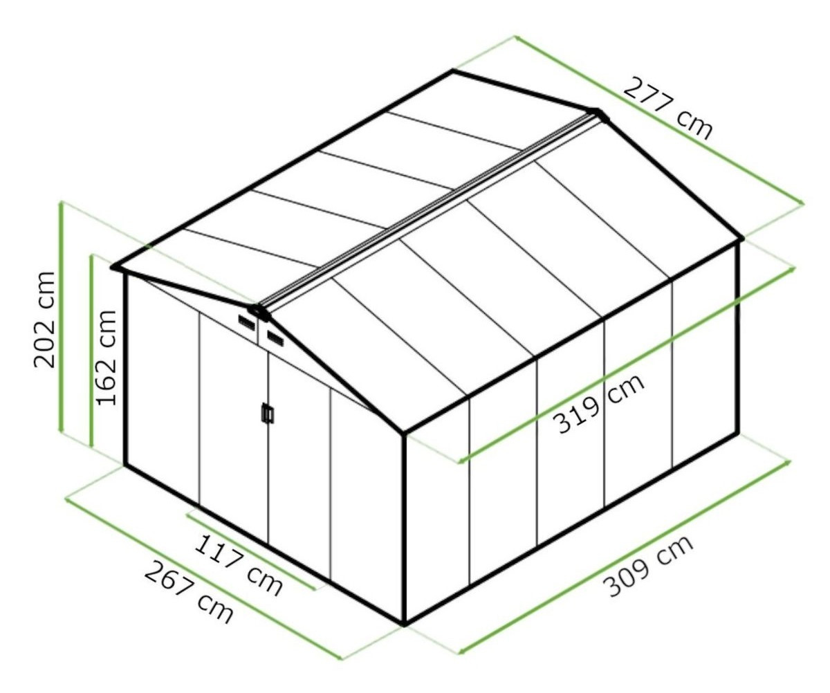 DOOM OF DIMENSIONS　6BOX Domek narzędziowy HUDSON 277x319cm Oak Grey