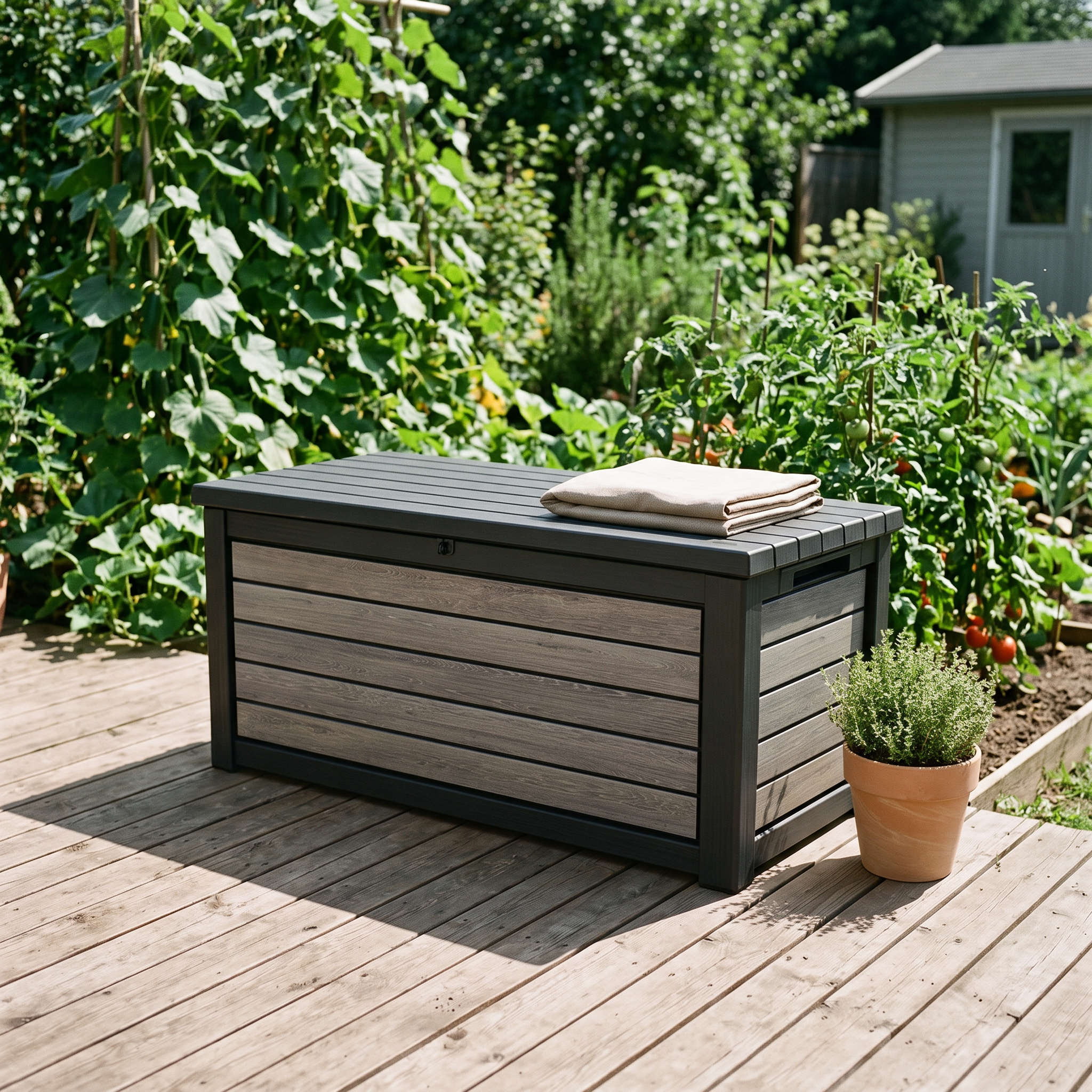 Deco deck skrzynia ogrodowa 630L Ashwood - Keter — aranżacja