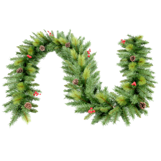 Udekorowana girlanda świerkowa Prancer z trwałego materiału PE/PVC
