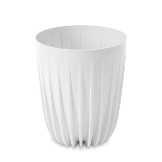 Doniczka dekoracyjna MIRA Eco recycled 19cm biała - LAMELA