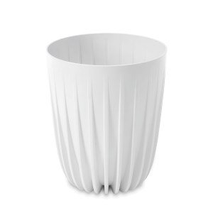 Doniczka dekoracyjna MIRA Eco recycled 19cm biała - LAMELA