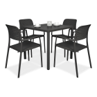 zestaw jadalniany z kwadratowym stołem i czterema krzesłami